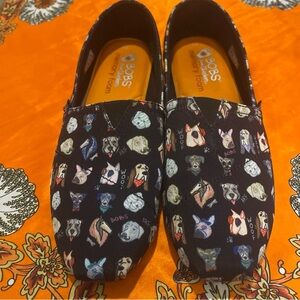 BOBS Skechers "For Dogs" Woman Black Memory Foam Casual Slip On Shoes Size 9